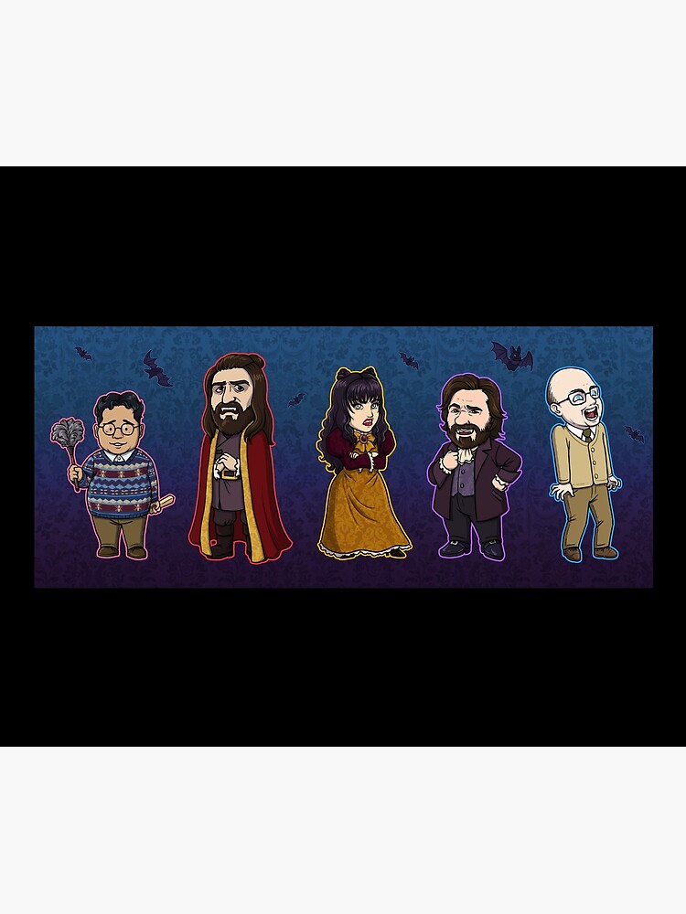Aperçu 5 sur 5. Tapis de souris avec l'œuvre Petit gang de What We Do dans l'ombre créée et vendue par JadedSketch.