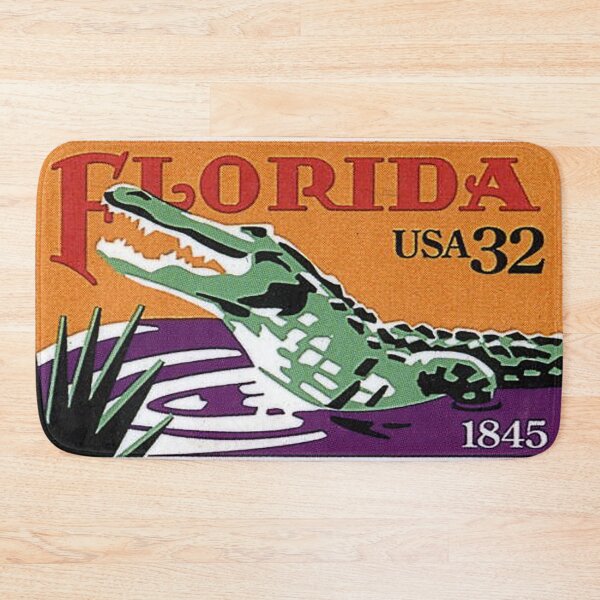 Aperçu de l'œuvre Timbre-poste des États-Unis de Floride, Floride, Gator, Aligator, timbre-poste de 32 cents américains, timbre de l'État de Floride, marais, créée et vendue par Nostrathomas66.