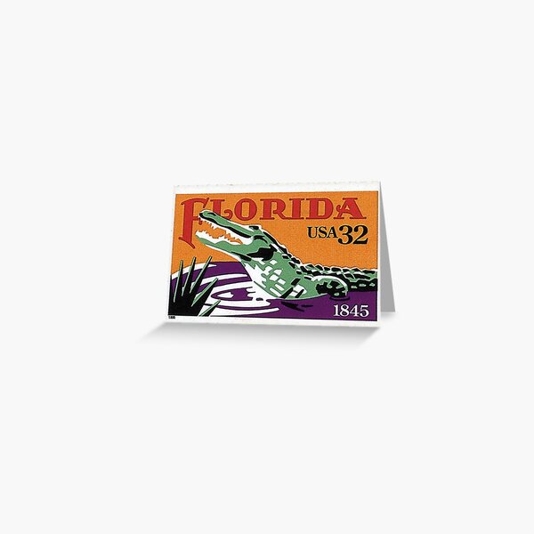 "Florida US Postage Stamp, Florida, Gator, Aligator, US 32 cents