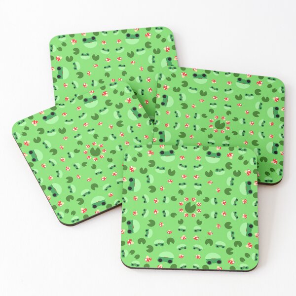 Item preview, Frog and mushroom pattern designed and sold by EmilyDoodle.