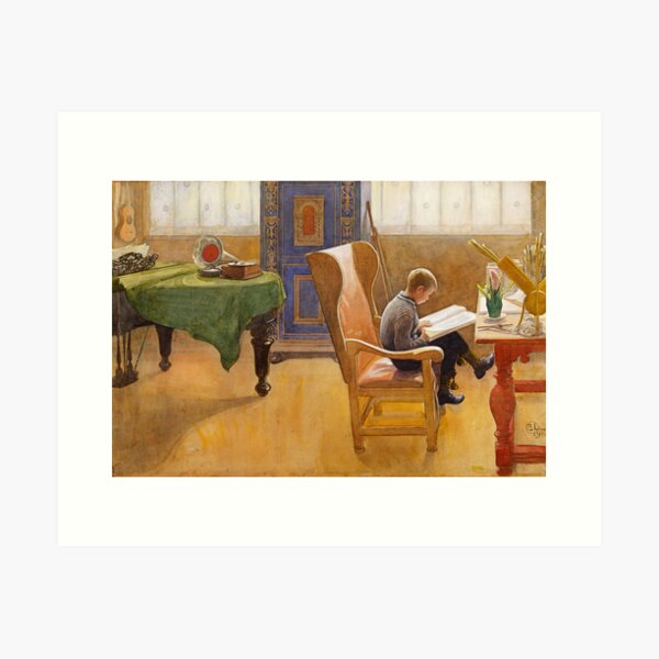 Item preview, Esbjörn at the Study Corner - Carl Larsson designed and sold by brushandframes.