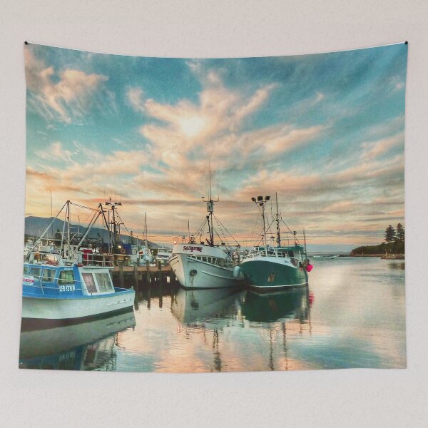 Item preview, Sunset, Boats moored at Bermagui, New South Wales, Australia designed and sold by Jaydee001.