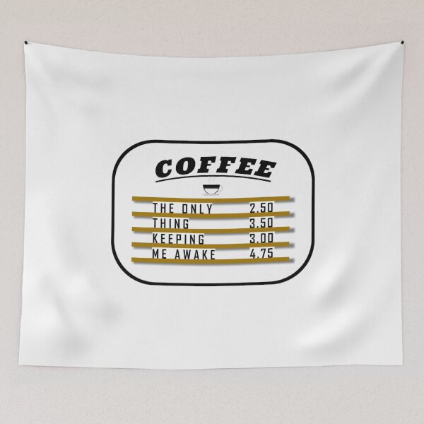 Item preview, Funny Coffee Menu Shirt - Coffee The Only Thing Keeping Me Awake designed and sold by CuddleStore.