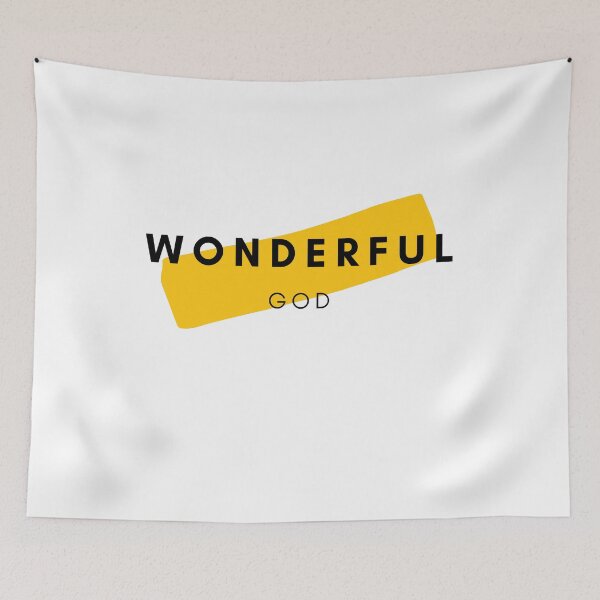 Item preview, Wonderful God | Mustard Yellow on White designed and sold by WordsToArt.