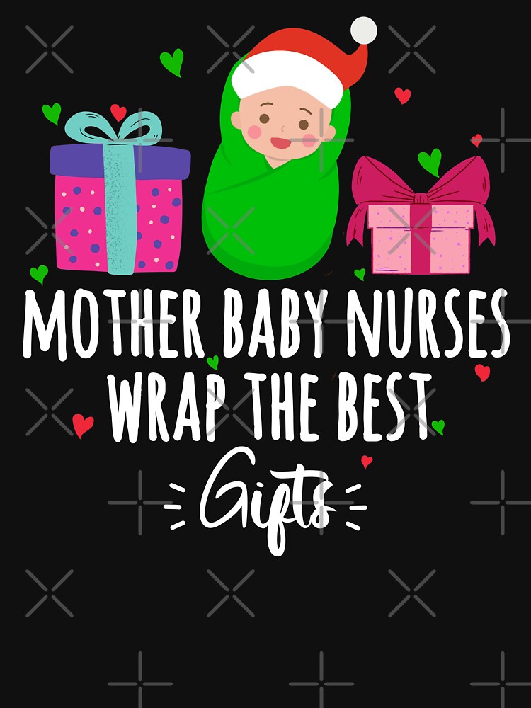 Christmas Mother Baby Nurses Wrap The Best Gifts' Sticker
