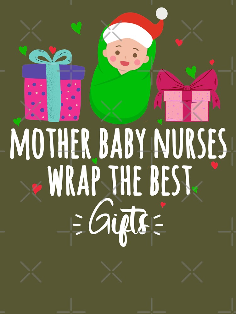 Christmas Mother Baby Nurses Wrap The Best Gifts' Sticker