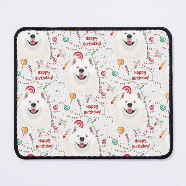 Item preview, happy birthday Samoyed designed and sold by AnnaAndVibes.