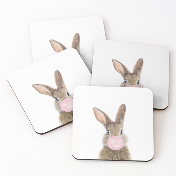 Item preview, Bunny Blowing Bubble Gum, Nursery Print by Zouzounio Art designed and sold by zouzounioart.
