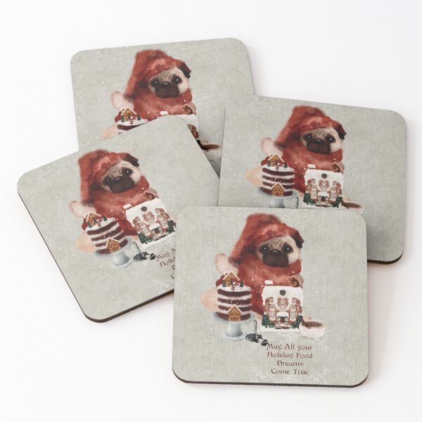 Item preview, Pug Life| Winter Fawn Pug Decides Between Two Gingerbread Houses| Funny Christmas Quote designed and sold by Monica Laipple.