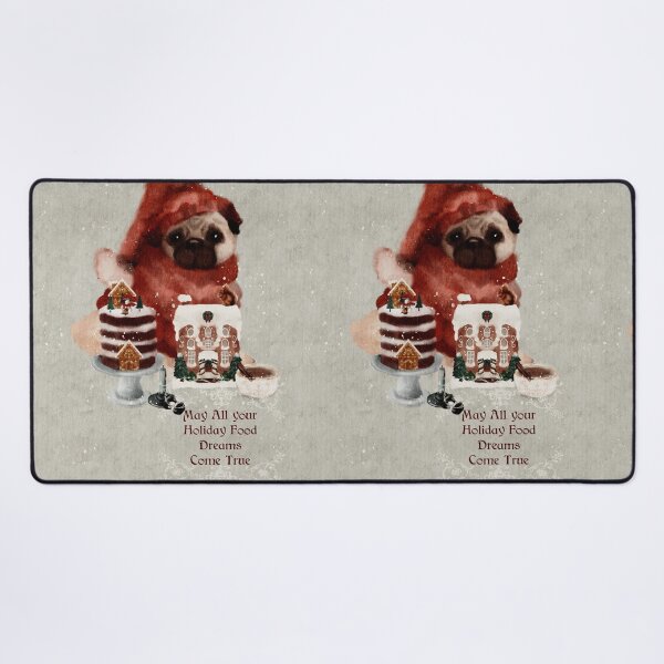 Item preview, Pug Life| Winter Fawn Pug Decides Between Two Gingerbread Houses| Funny Christmas Quote designed and sold by Monica Laipple.