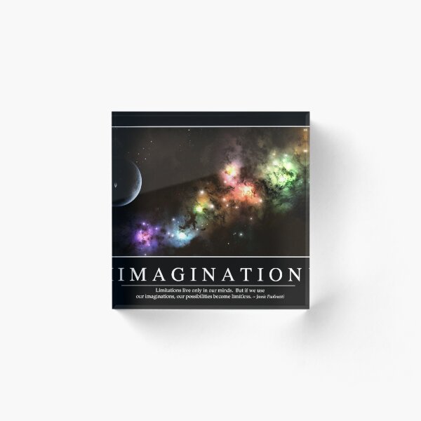 Imagination: Inspirational Quote and Motivational Poster Acrylic Block