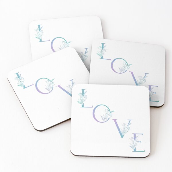 Item preview, Love Floral Letters. Green, Purple, Blue Love Spelling Letters designed and sold by silviaol.
