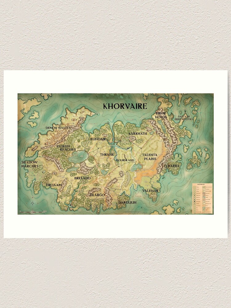 va a decidir posterior capitalismo Lámina artística «Mapa de Eberron de Khorvaire para Dungeons and Dragons D&D»  de DGthenew1D | Redbubble