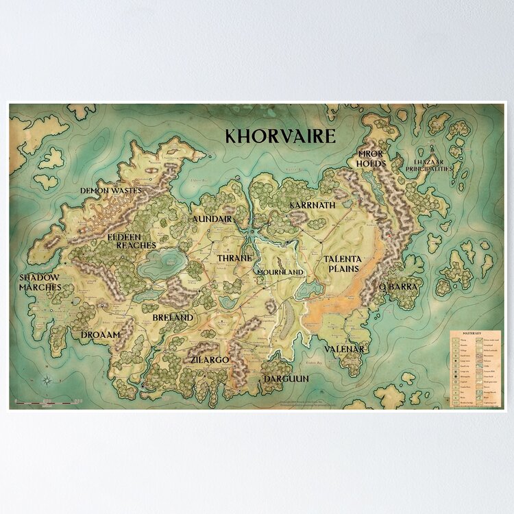 D&D Map Khorvaire Fantasy Dungeons & Dragons 47x35 Huge Giant Print Poster  : : Home