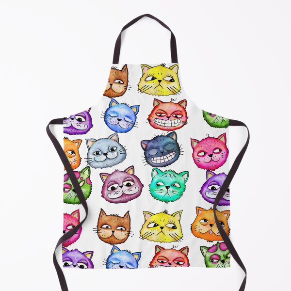 Item preview, Funny Watercolor Cute Cat Face Doodles designed and sold by Prawny.