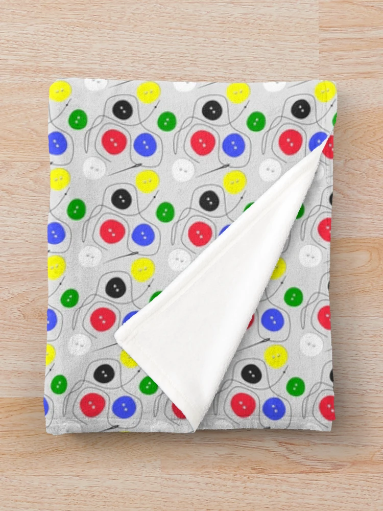 Thumbnail 3 of 6, Throw Blanket, Buttons designed and sold by PatternDivision.