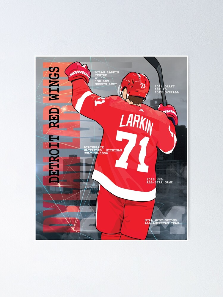 Dylan Larkin artwork, hockey stars, Detroit Red Wings, Larkin, NHL