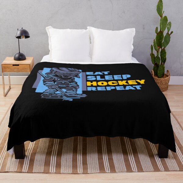 Item preview, Eat sleep hockey repeat funny dog hockey design designed and sold by AllLeftSides42.