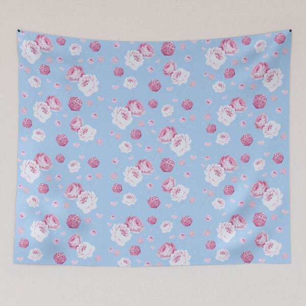 Item preview, floral dice designed and sold by Peachtreebones Illustration.