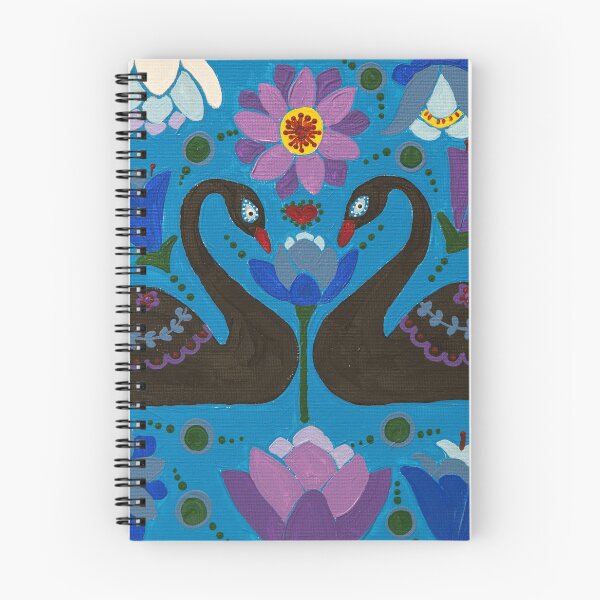 Item preview, Australian black swans and native waterlilies- hand painted designed and sold by waterlily-joy.