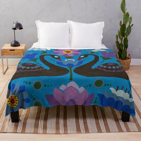 Item preview, Australian black swans and native waterlilies- hand painted designed and sold by waterlily-joy.