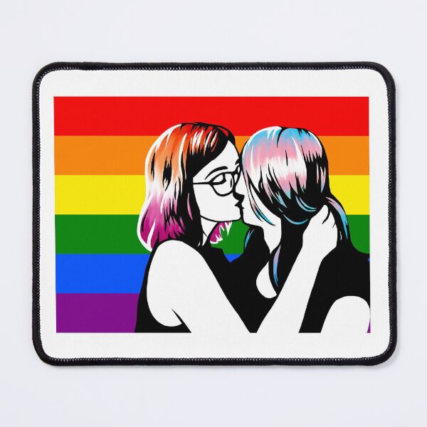 Item preview, Lesbian and trans WLW kiss designed and sold by GaySquirrel.