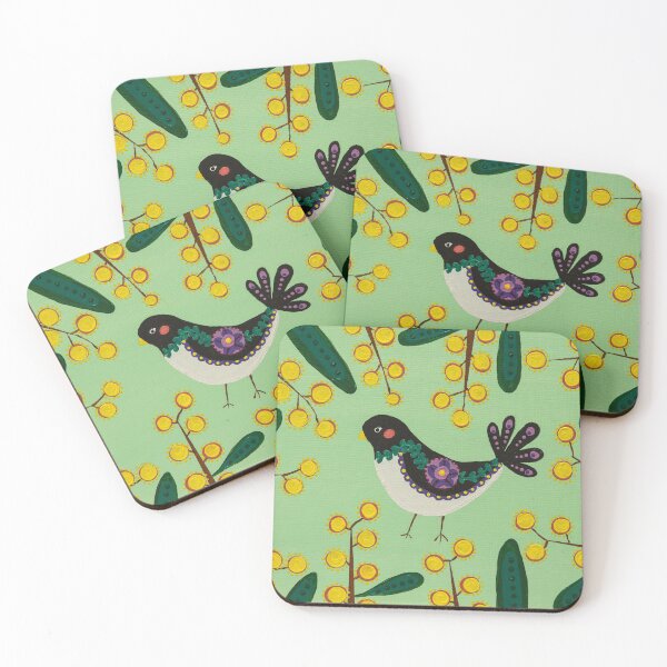 Item preview, Australian willie wagtail and wattle- hand painted designed and sold by waterlily-joy.