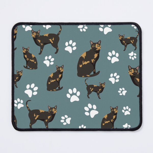 Item preview, Tortoiseshell Cat Paw Print Pattern on Gray Background designed and sold by tncgifts.