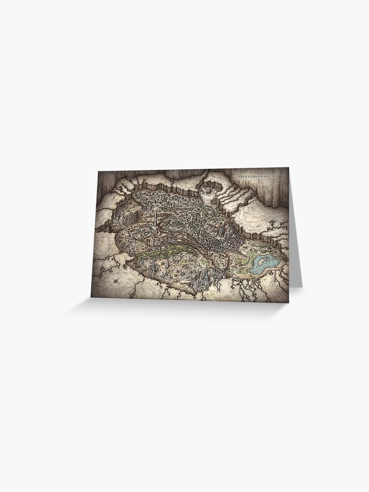 Map of the Drow city of Menzoberranzan (Out of The Abyss) | Greeting Card