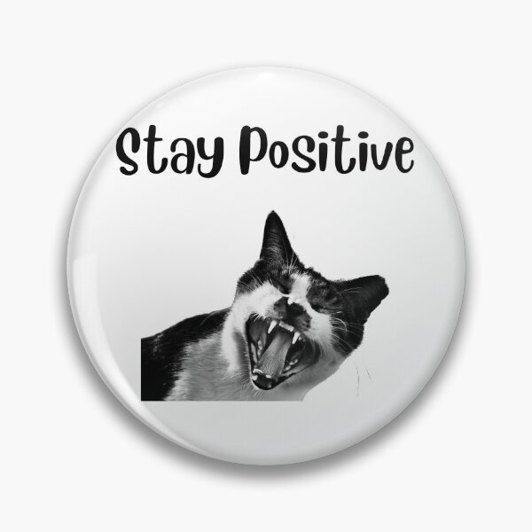 Artikelvorschau, Kopie von „Stay Positive Angry Black and White Cat“. entworfen und verkauft von silviaol.
