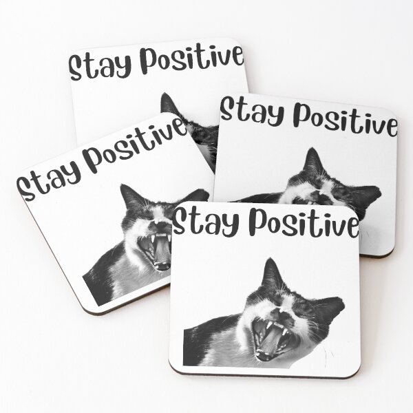 Item preview, Copy of Stay Positive Angry Black and White Cat designed and sold by silviaol.