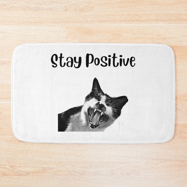 Item preview, Copy of Stay Positive Angry Black and White Cat designed and sold by silviaol.