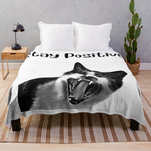 Item preview, Copy of Stay Positive Angry Black and White Cat designed and sold by silviaol.