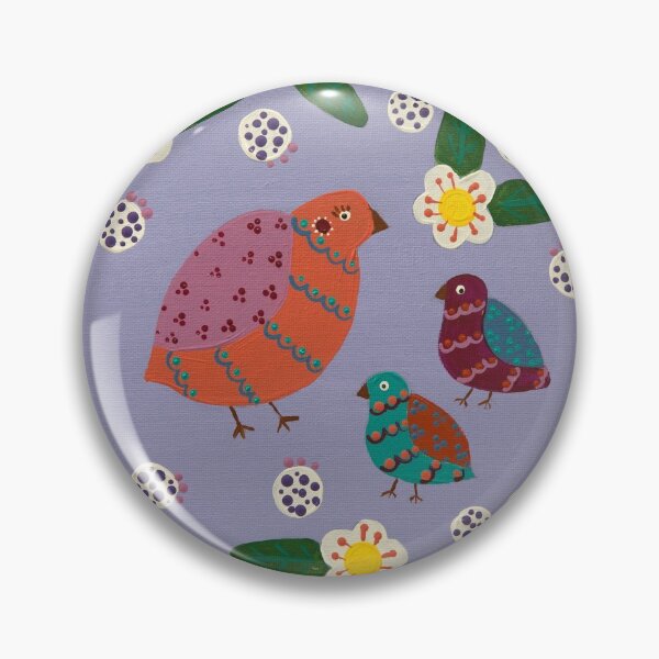 Item preview, Australian quails with midyim berries and flowers- hand painted designed and sold by waterlily-joy.