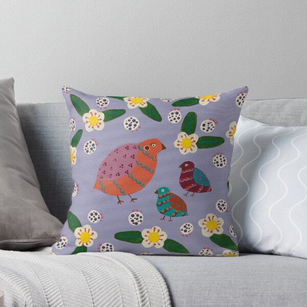 Item preview, Australian quails with midyim berries and flowers- hand painted designed and sold by waterlily-joy.