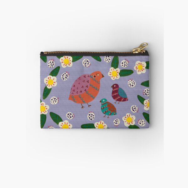Item preview, Australian quails with midyim berries and flowers- hand painted designed and sold by waterlily-joy.