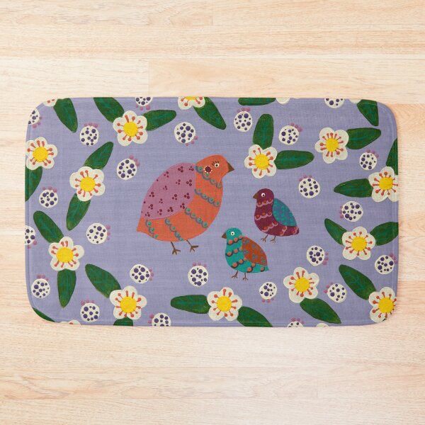 Item preview, Australian quails with midyim berries and flowers- hand painted designed and sold by waterlily-joy.