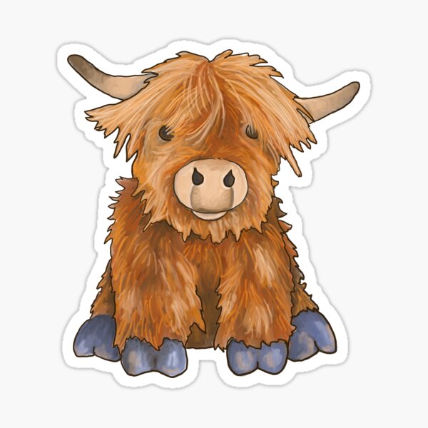 Highland cow Sticker - Stickers - Cute - kawaii Decal cut