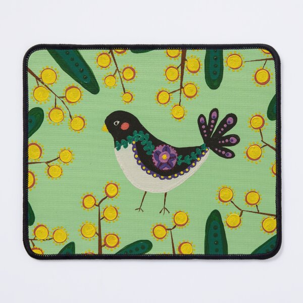 Item preview, Australian willie wagtail and wattle- hand painted designed and sold by waterlily-joy.