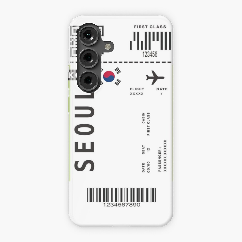 Aesthetic south korea fly ticket sticker and phone cases