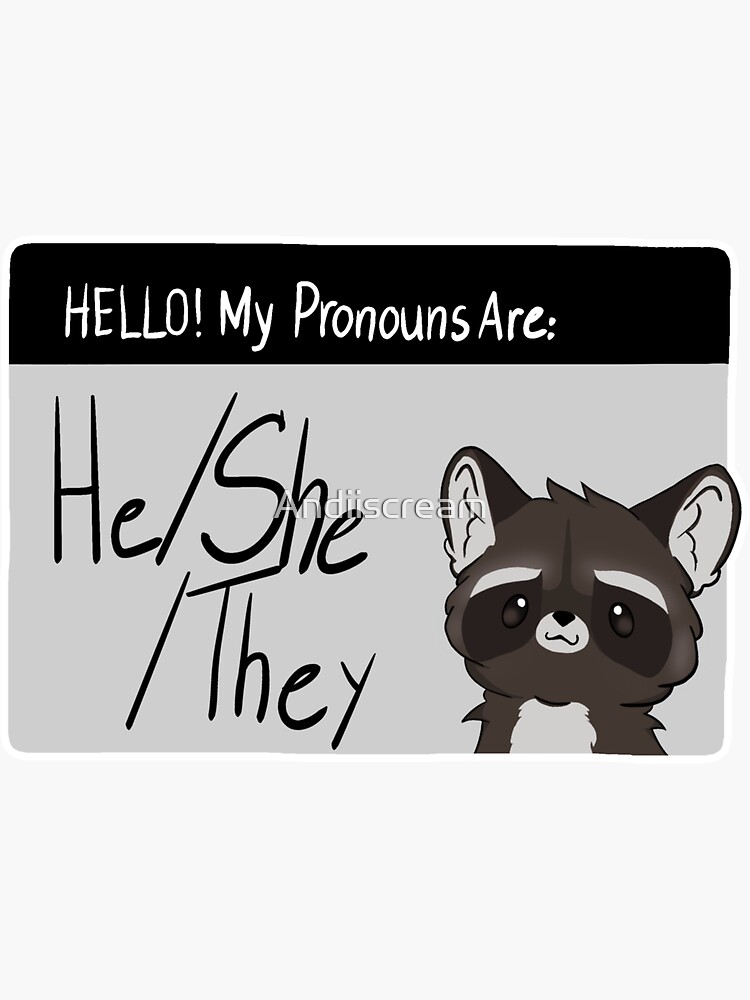 Hello My Pronouns Are Heshethey Sticker For Sale By Andiiscream Redbubble