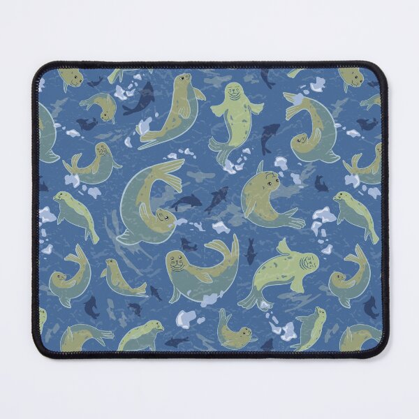 Item preview, Playful Seals Marine Blue designed and sold by kittyartstudio.