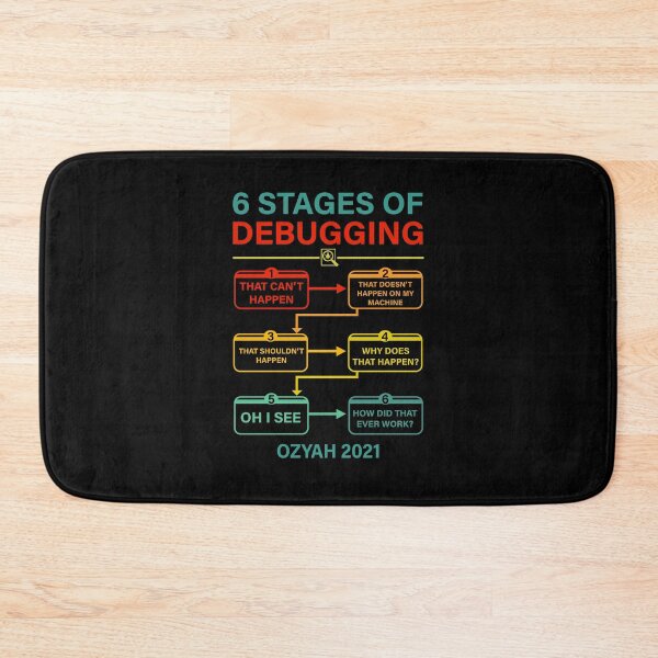Item preview, 6 Stages Of Debugging Funny Developer Hacker Coder Programmer designed and sold by NzzRiza.