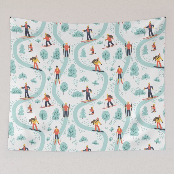 Item preview, Hand Drawn Skiers Winter Season designed and sold by SisileeGift.