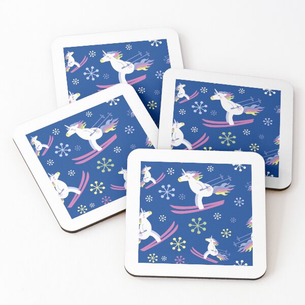 Item preview, Funny Ski Unicorn On Blue designed and sold by SisileeGift.