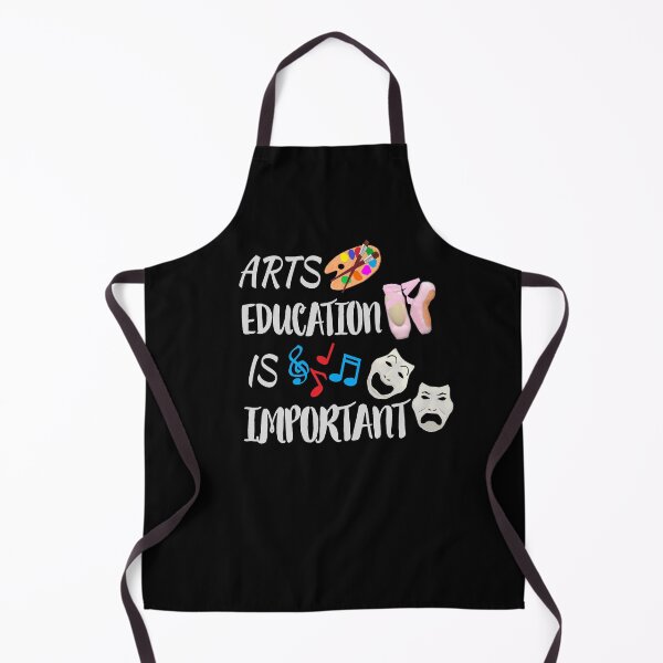 Item preview, Arts Education Is Important Silver Gray Drama Masks with Artist Paint Palette, Ballet Shoes and Music Notes (Black Background) designed and sold by ArtByLM.