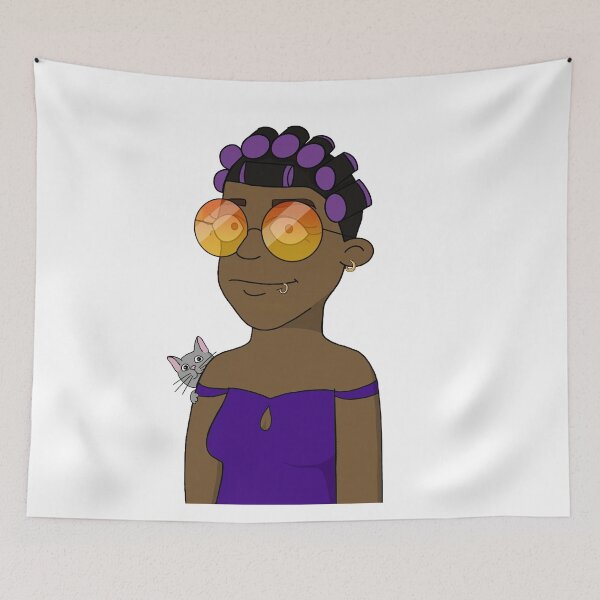 Item preview, CryptoMom 5312 cat mother  Wear sunglasses curls designed and sold by PetTotem.