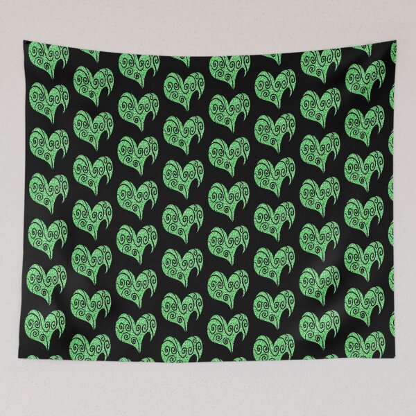 Item preview, Green Glitter Abstract Swirls in Love Heart  designed and sold by Trinket-Trickster.