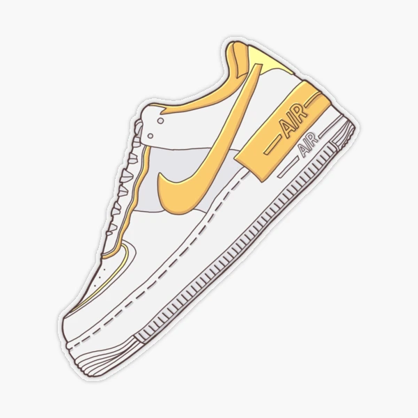 Sticker for Sale avec l uvre Chaussures Air Force 1 Jaune Moutarde de l artiste meeowtine Redbubble