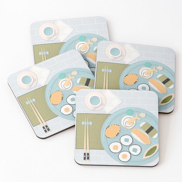 Item preview, Sushi flatlay - orange and blue designed and sold by Home Cyn Home.